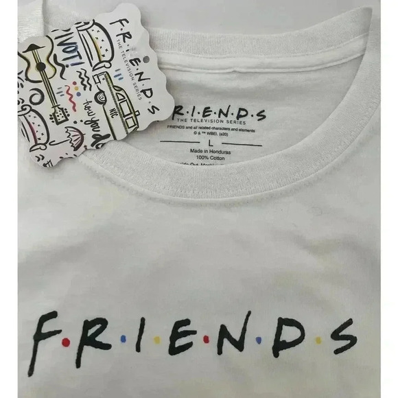 NWT Hot topic FRIENDS t-shirt adult L white short sleeve tee with tags - Picture 5 of 5